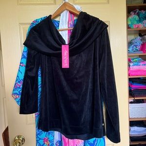 NWT!! Lilly Pulitzer Belinda onyx velour shirt